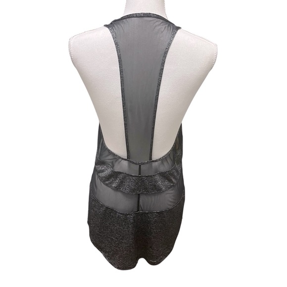 Lululemon If You're Lucky Tank Heathered Black Size Small Mesh Inserts *Pls Read - Picture 3 of 12
